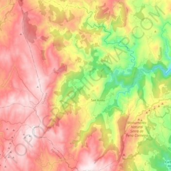 Mapa topográfico Avión, altitude, relevo