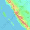 Mapa topográfico Sumatra occidental, altitude, relevo