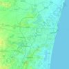 Mapa topográfico Chennai metropolitan area, altitude, relevo