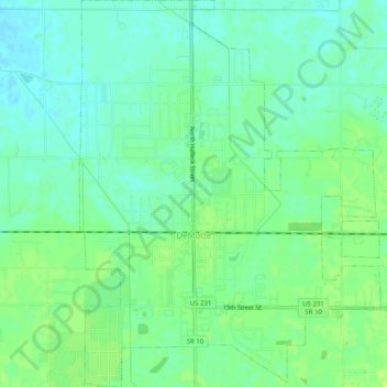 Mapa topográfico De Motte, altitude, relevo