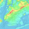 Mapa topográfico Nueva York, altitude, relevo