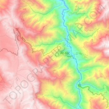 Mapa topográfico Cochorco, altitude, relevo