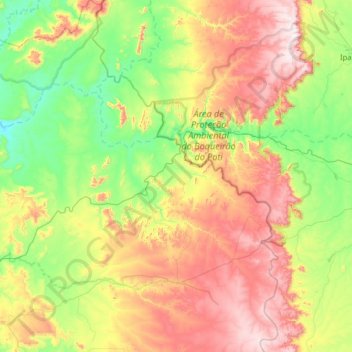 Mapa topográfico Buriti dos Montes, altitude, relevo
