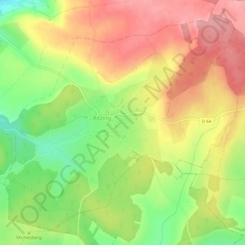 Mapa topográfico Ritzing, altitude, relevo