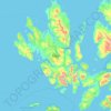 Mapa topográfico Île de Skye, altitude, relevo