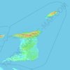 Mapa topográfico Trinidad e Tobago, altitude, relevo