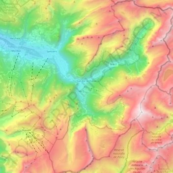 Mapa topográfico Sixt-Fer-à-Cheval, altitude, relevo