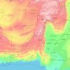 Mapa topográfico Baluchistão, altitude, relevo