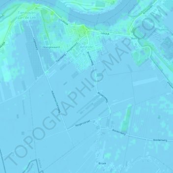 Mapa topográfico Ameide, altitude, relevo