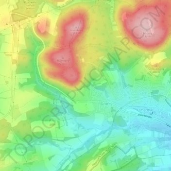 Mapa topográfico Gronig, altitude, relevo