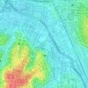 Mapa topográfico Cambuci, altitude, relevo