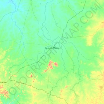 Mapa topográfico Campo Maior, altitude, relevo