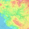 Mapa topográfico Pays de la Loire, altitude, relevo