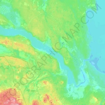 Mapa topográfico Суходольское озеро, altitude, relevo