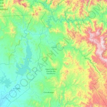 Mapa topográfico Choix, altitude, relevo