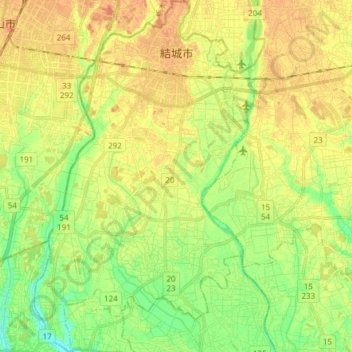 Mapa topográfico Yuki, altitude, relevo
