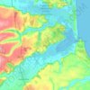 Mapa topográfico Arez, altitude, relevo