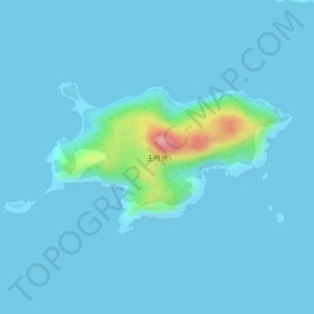 Mapa topográfico 王府洲, altitude, relevo