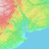 Mapa topográfico Port-Daniel-Gascons, altitude, relevo