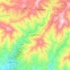 Mapa topográfico Sayalonga, altitude, relevo