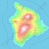 Mapa topográfico Hawaii, altitude, relevo