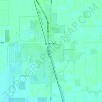 Mapa topográfico Live Oak, altitude, relevo