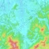 Mapa topográfico 완산구, altitude, relevo