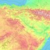 Mapa topográfico Ebro river, altitude, relevo