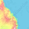 Mapa topográfico Islas del Mar del Coral, altitude, relevo