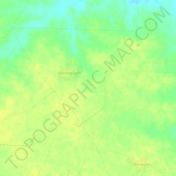Mapa topográfico Narsinghgarh, altitude, relevo