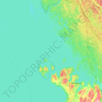 Mapa topográfico Georgian Bay, altitude, relevo