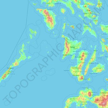 Mapa topográfico Mimaropa, altitude, relevo