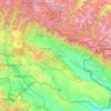Mapa topográfico Kakheti, altitude, relevo