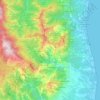 Mapa topográfico Castagniccia, altitude, relevo