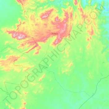 Mapa topográfico Itatira, altitude, relevo
