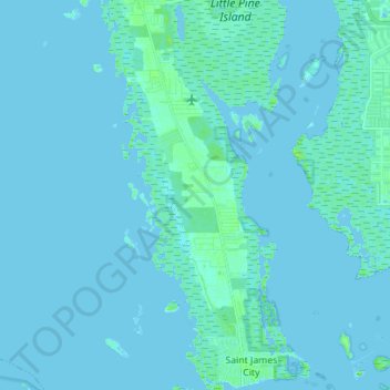 Mapa topográfico Saint James City, altitude, relevo