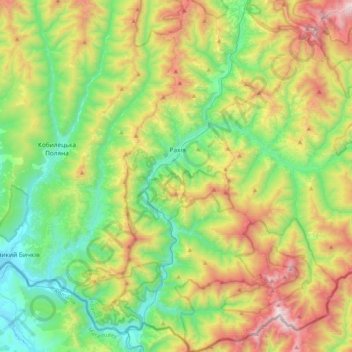 Mapa topográfico Рахівська міська громада, altitude, relevo