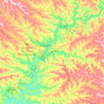 Mapa topográfico Herval d'Oeste, altitude, relevo