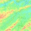 Mapa topográfico Pentagna, altitude, relevo