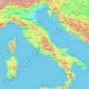 Mapa topográfico Italian Peninsula, altitude, relevo