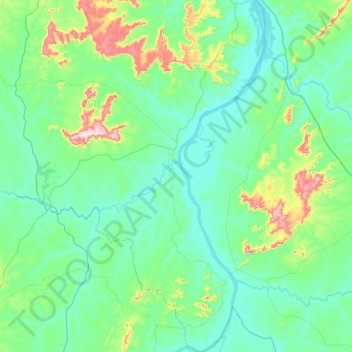 Mapa topográfico Brejinho de Nazaré, altitude, relevo