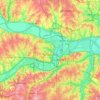 Mapa topográfico Kansas City, altitude, relevo