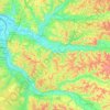 Mapa topográfico Entre Deux Mers, altitude, relevo