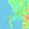 Mapa topográfico City of Cape Town, altitude, relevo