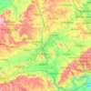 Mapa topográfico Oxfordshire, altitude, relevo