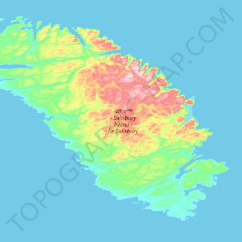 Mapa topográfico Salisbury Island, altitude, relevo