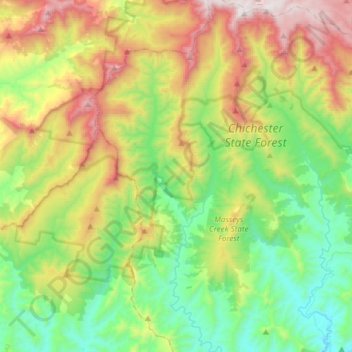 Mapa topográfico Carrabolla, altitude, relevo