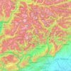 Mapa topográfico Dolomiten, altitude, relevo