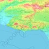 Mapa topográfico Santa Monica Mountains National Recreation Area, altitude, relevo