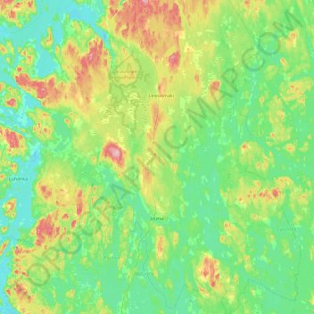 Mapa topográfico Joutsa, altitude, relevo